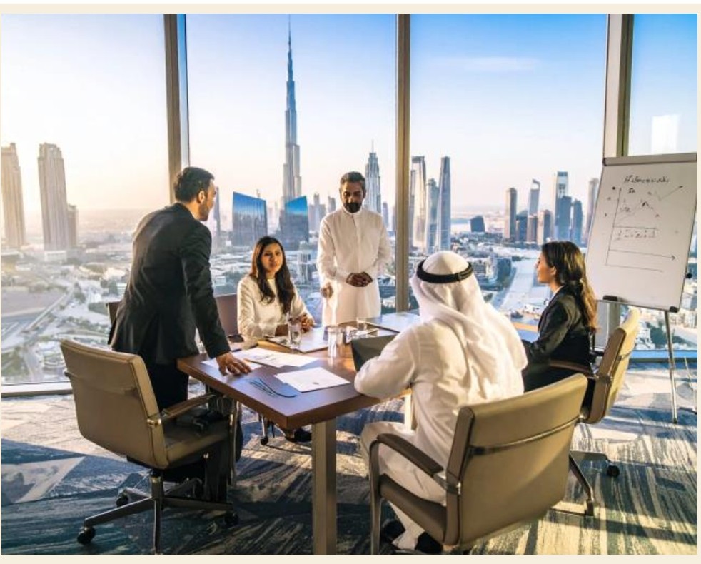 Business leaders meeting in Dubai